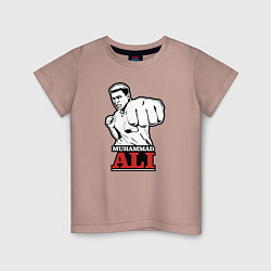 Футболка хлопковая детская Muhammad Ali, цвет: пыльно-розовый