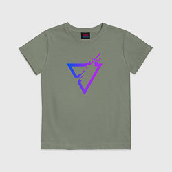 Футболка хлопковая детская Liquid Triangle, цвет: авокадо
