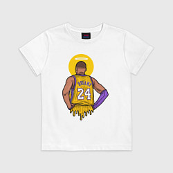 Футболка хлопковая детская Kobe Bryant 24, цвет: белый