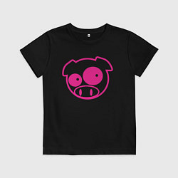 Футболка хлопковая детская Subaru Power Pig, цвет: черный