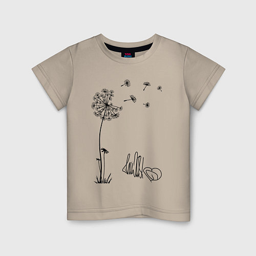 Детская футболка Одуванчик с автографом / Миндальный – фото 1