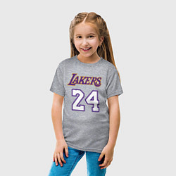 Футболка хлопковая детская Lakers 24, цвет: меланж — фото 2
