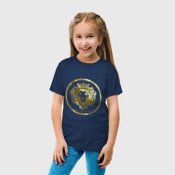 Футболка хлопковая детская Golden lion, цвет: тёмно-синий — фото 2