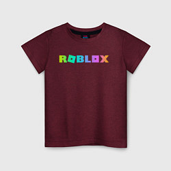 Футболка хлопковая детская ROBLOX, цвет: меланж-бордовый