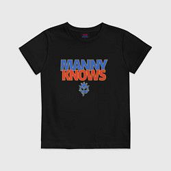 Футболка хлопковая детская Manny Knows, цвет: черный