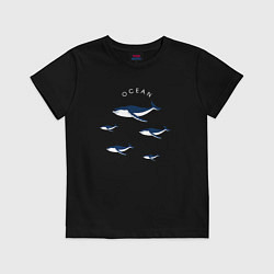 Футболка хлопковая детская Ocean, цвет: черный