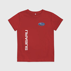 Футболка хлопковая детская SUBARU, цвет: красный