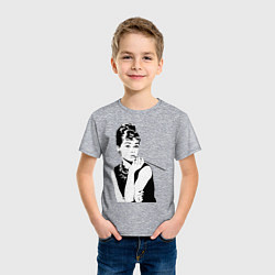 Футболка хлопковая детская Одри Хепбернхлопок, цвет: меланж — фото 2