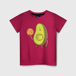 Футболка хлопковая детская Авокадо, цвет: маджента