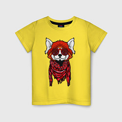 Футболка хлопковая детская Красная панда, цвет: желтый
