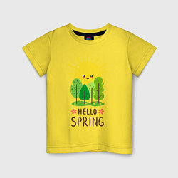 Футболка хлопковая детская Hello Spring, цвет: желтый