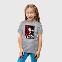 Футболка хлопковая детская KIMETSU NO YAIBA, цвет: меланж — фото 2