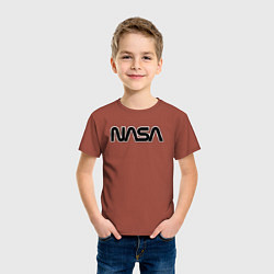 Футболка хлопковая детская NASA, цвет: кирпичный — фото 2