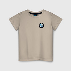Футболка хлопковая детская BMW, цвет: миндальный
