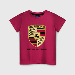 Футболка хлопковая детская PORSCHE, цвет: маджента