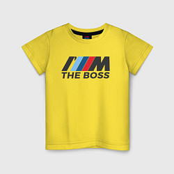Футболка хлопковая детская BMW THE BOSS, цвет: желтый