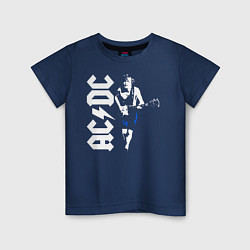 Футболка хлопковая детская ACDC, цвет: тёмно-синий