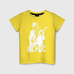 Футболка хлопковая детская ACDC, цвет: желтый