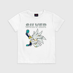 Футболка хлопковая детская SONIC Silver, цвет: белый