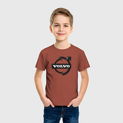Футболка хлопковая детская VOLVO, цвет: кирпичный — фото 2