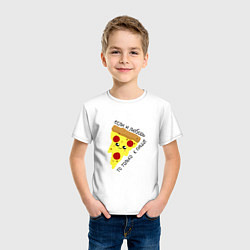 Футболка хлопковая детская Если любовь,то только к пицце, цвет: белый — фото 2