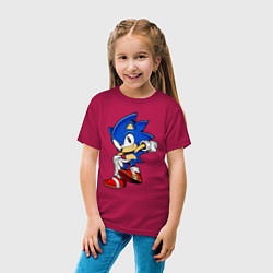 Футболка хлопковая детская SONIC, цвет: маджента — фото 2