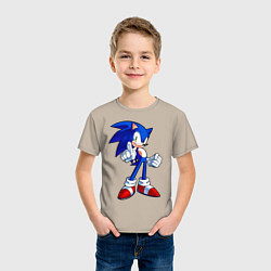 Футболка хлопковая детская SONIC, цвет: миндальный — фото 2