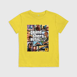 Футболка хлопковая детская GTA5, цвет: желтый