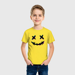 Футболка хлопковая детская Glitch Smile, цвет: желтый — фото 2