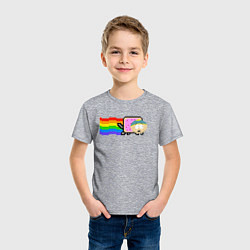 Футболка хлопковая детская Картман Nyan Cat, цвет: меланж — фото 2
