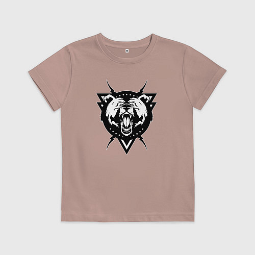 Детская футболка Медведь / Пыльно-розовый – фото 1