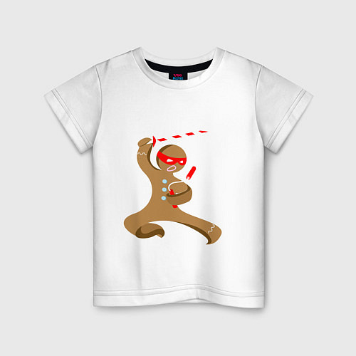 Детская футболка Пряничный ниндзя / Белый – фото 1