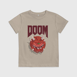 Футболка хлопковая детская DOOM, цвет: миндальный