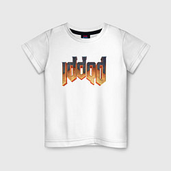 Футболка хлопковая детская IDDQD DOOM, цвет: белый