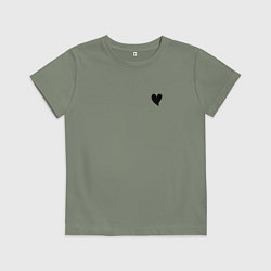 Футболка хлопковая детская СЕРДЕЧКО, цвет: авокадо
