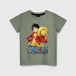 Футболка хлопковая детская One Piece, цвет: авокадо