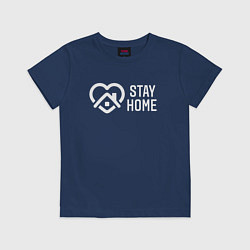 Футболка хлопковая детская INSTAGRAM STAY HOME, цвет: тёмно-синий