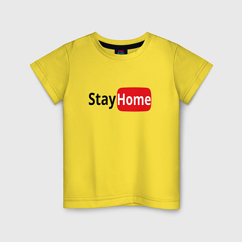 Детская футболка Stay Home / Желтый – фото 1