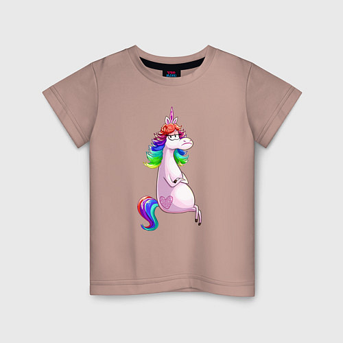 Детская футболка Единорог / Пыльно-розовый – фото 1