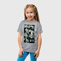 Футболка хлопковая детская BTS, цвет: меланж — фото 2