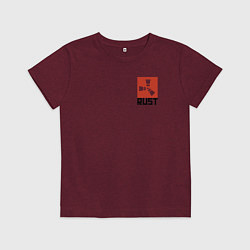 Футболка хлопковая детская RUST, цвет: меланж-бордовый
