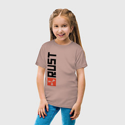 Футболка хлопковая детская RUST, цвет: пыльно-розовый — фото 2