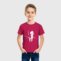Футболка хлопковая детская Moriarty: Miss me?, цвет: маджента — фото 2