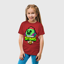Футболка хлопковая детская BRAWL STARS SPIKE, цвет: красный — фото 2