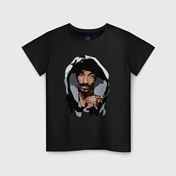 Футболка хлопковая детская Snoop Dogg, цвет: черный