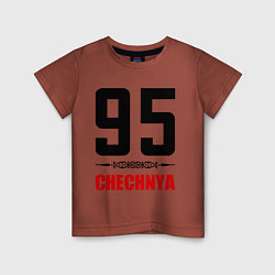 Футболка хлопковая детская 95 Chechnya, цвет: кирпичный