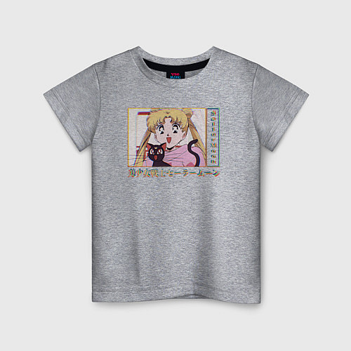 Детская футболка Sailor Moon Usagi Tsukino Luna / Меланж – фото 1