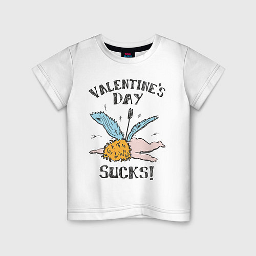 Детская футболка Valentines day sucks / Белый – фото 1