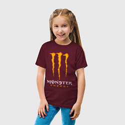 Футболка хлопковая детская MONSTER ENERGY, цвет: меланж-бордовый — фото 2