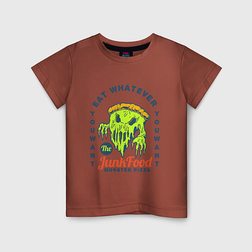 Детская футболка Monster Pizza / Кирпичный – фото 1
